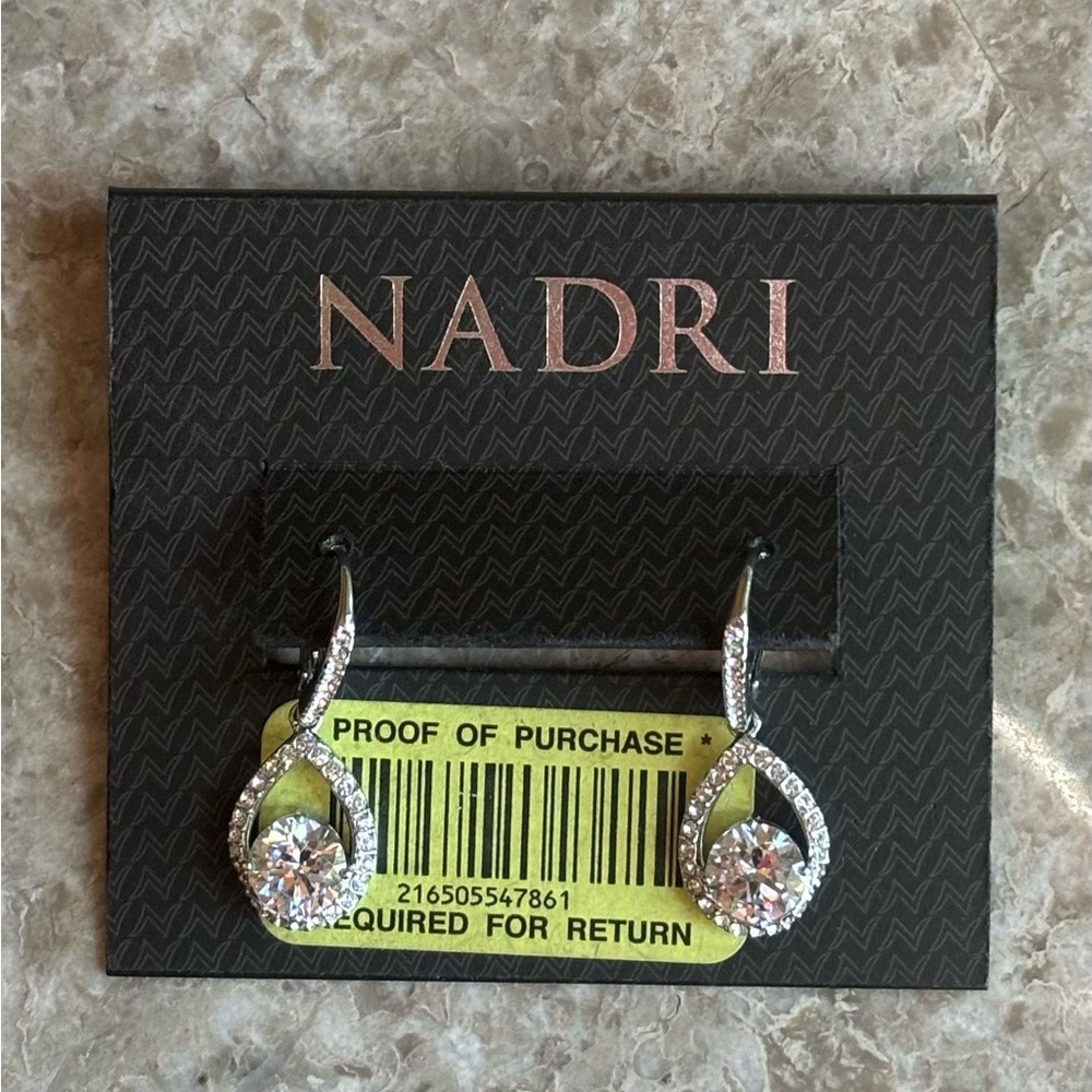 Nadri Silver Sparkling Crystal Earrings